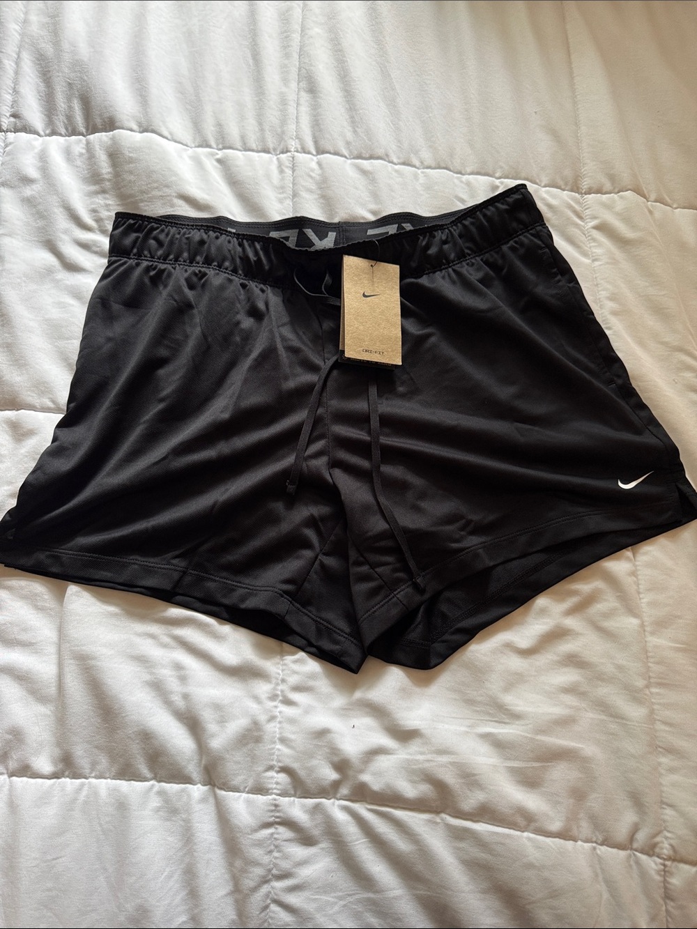 NWT Nike Black Training Shorts with White Swoosh
